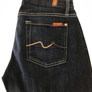 7 for all mankind, size 28, dark wash denim
